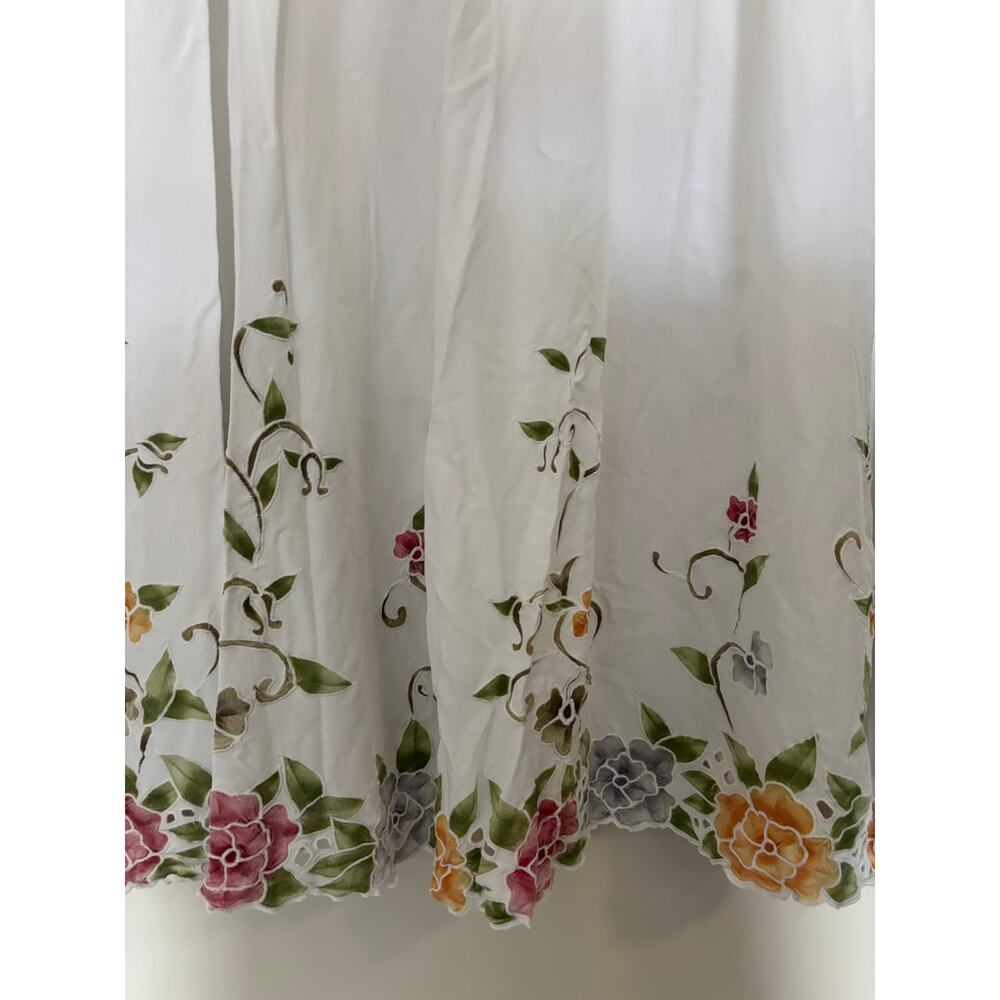 Vintage Sue Brett Dress Womens Size XL Embroidered White Cottagecore / Boho - Picture 3 of 5